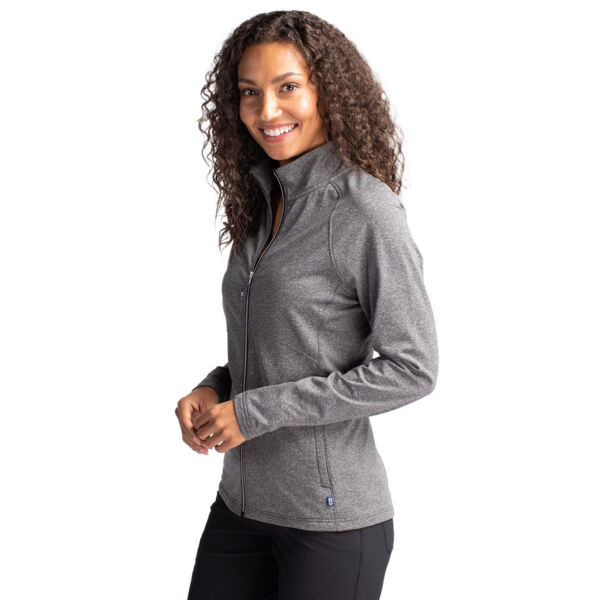 Cutter & Buck Adapt Eco Knit Heather Recycled Womens Full Zip Thumbnail