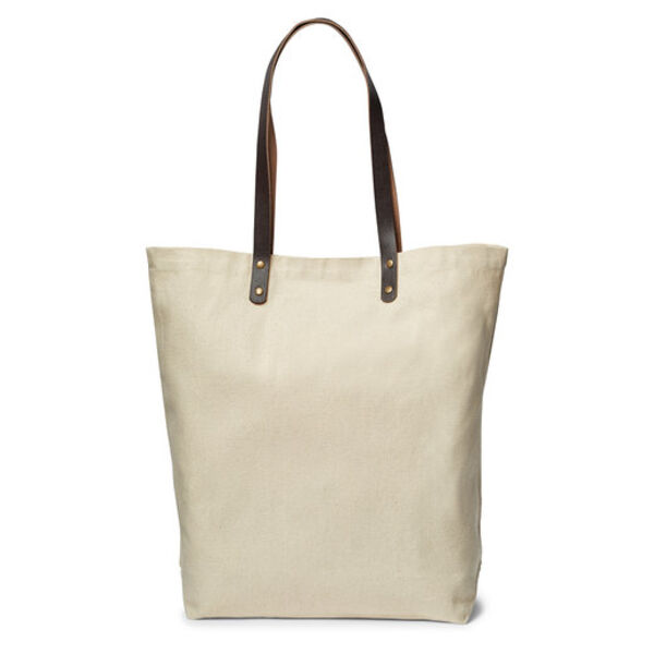 Urban Cotton Tote Bag with Leather Handles Thumbnail