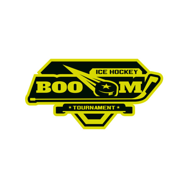 Boom Ice Hockey Tournament logo template Thumbnail